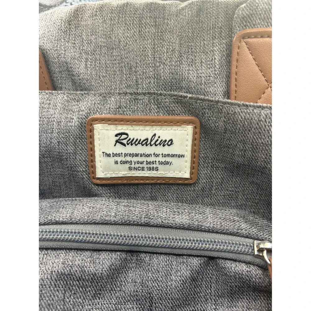 Ruvalino Diaper Bag Backpack Grey Heathered Travel Multi-Function Large Capacity